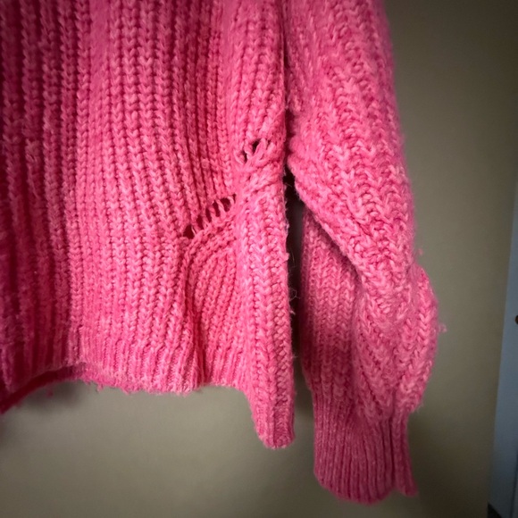 LOFT Vibrant Pink Crew Neck Sweater - Picture 3 of 4